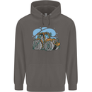 Christmas Tractor Farming Farmer Xmas Mens 80% Cotton Hoodie Charcoal