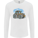 Christmas Tractor Farming Farmer Xmas Mens Long Sleeve T-Shirt White