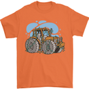Christmas Tractor Farming Farmer Xmas Mens T-Shirt 100% Cotton Orange