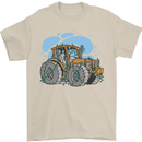 Christmas Tractor Farming Farmer Xmas Mens T-Shirt 100% Cotton Sand