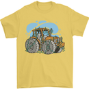 Christmas Tractor Farming Farmer Xmas Mens T-Shirt 100% Cotton Yellow