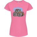 Christmas Tractor Farming Farmer Xmas Womens Petite Cut T-Shirt Azalea