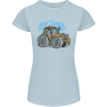 Christmas Tractor Farming Farmer Xmas Womens Petite Cut T-Shirt Light Blue