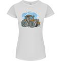 Christmas Tractor Farming Farmer Xmas Womens Petite Cut T-Shirt White