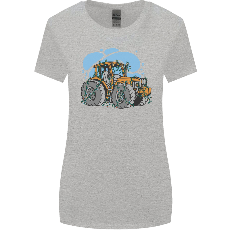 Christmas Tractor Farming Farmer Xmas Womens Wider Cut T-Shirt Sports Grey