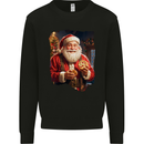 Christmas Traditional Santa With Cookies Xmas Mens Sweatshirt Jumper Black