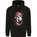 Christmas Unicorn Wreath Xmas Childrens Kids Hoodie Black