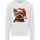 Christmas Yorkshire Terrier Dog Xmas Yorkie Mens Sweatshirt Jumper White