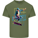 City is My Ramp Skateboarding Skateboard Mens Cotton T-Shirt Tee Top Military Green