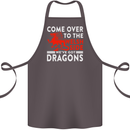 Come to the Welsh Side Dragons Wales Rugby Cotton Apron 100% Organic Dark Grey
