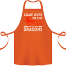 Come to the Welsh Side Dragons Wales Rugby Cotton Apron 100% Organic Orange
