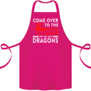 Come to the Welsh Side Dragons Wales Rugby Cotton Apron 100% Organic Pink