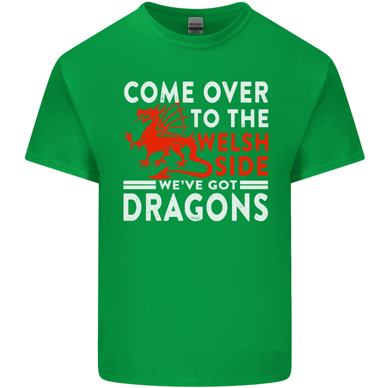 Come to the Welsh Side Dragons Wales Rugby Kids T-Shirt Childrens Irish Green