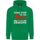 Come to the Welsh Side Dragons Wales Rugby Mens 80% Cotton Hoodie Irish Green