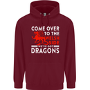 Come to the Welsh Side Dragons Wales Rugby Mens 80% Cotton Hoodie Maroon