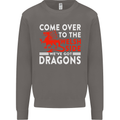 Come to the Welsh Side Dragons Wales Rugby Mens Sweatshirt Jumper Charcoal