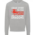 Come to the Welsh Side Dragons Wales Rugby Mens Sweatshirt Jumper Sports Grey