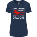 Come to the Welsh Side Dragons Wales Rugby Womens Wider Cut T-Shirt Navy Blue