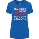 Come to the Welsh Side Dragons Wales Rugby Womens Wider Cut T-Shirt Royal Blue
