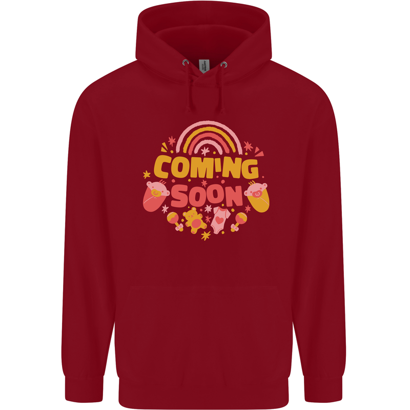 Coming Soon New Baby Pregnancy Pregnant Childrens Kids Hoodie Red