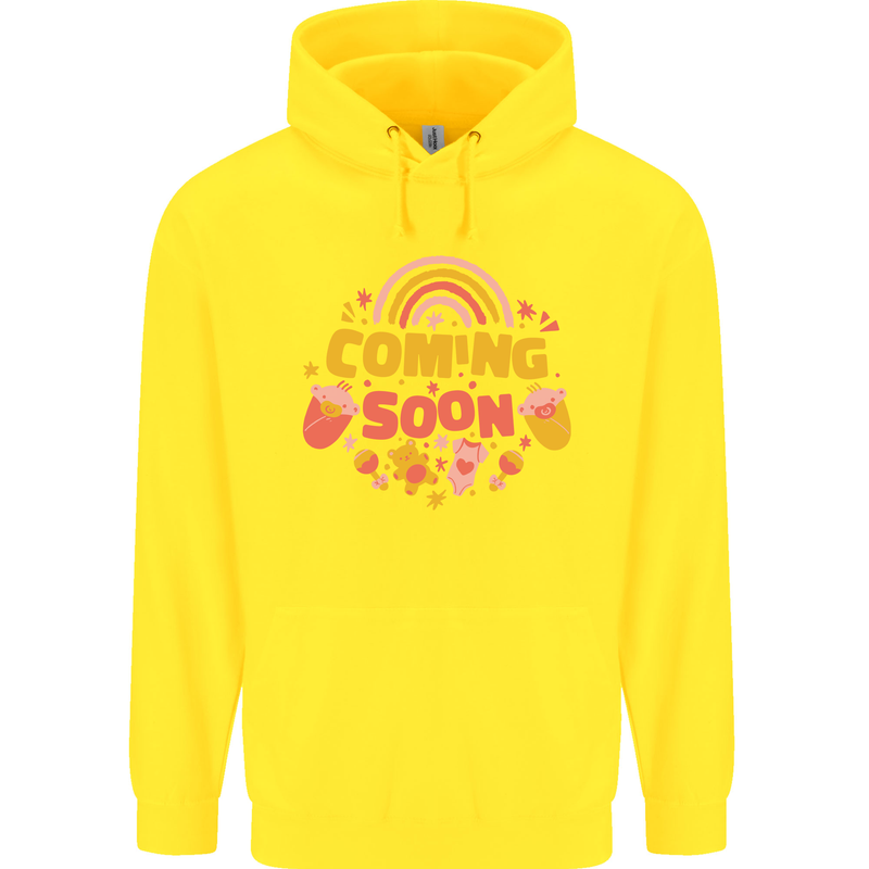 Coming Soon New Baby Pregnancy Pregnant Childrens Kids Hoodie Yellow