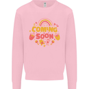 Coming Soon New Baby Pregnancy Pregnant Mens Sweatshirt Jumper Light Pink