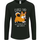 Corgi Dad Funny Fathers Day Dog Mens Long Sleeve T-Shirt Black