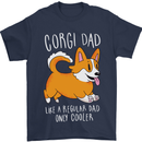 Corgi Dad Funny Fathers Day Dog Mens T-Shirt 100% Cotton Navy Blue
