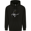Country & Western  Music Cat Acoustic Guitar Mens 80% Cotton Hoodie Black