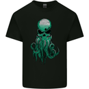 Cthulhu Green Kraken Octopus Skull Kids T-Shirt Childrens Black