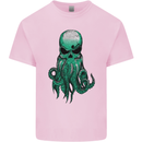 Cthulhu Green Kraken Octopus Skull Kids T-Shirt Childrens Light Pink