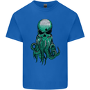 Cthulhu Green Kraken Octopus Skull Kids T-Shirt Childrens Royal Blue