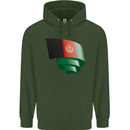 Curled Afghanistan Flag Afghan Day Football Childrens Kids Hoodie Forest Green
