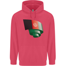 Curled Afghanistan Flag Afghan Day Football Childrens Kids Hoodie Heliconia