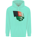 Curled Afghanistan Flag Afghan Day Football Childrens Kids Hoodie Peppermint