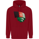 Curled Afghanistan Flag Afghan Day Football Childrens Kids Hoodie Red