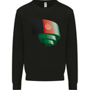 Curled Afghanistan Flag Afghan Day Football Kids Sweatshirt Jumper Black