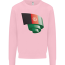 Curled Afghanistan Flag Afghan Day Football Kids Sweatshirt Jumper Light Pink