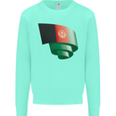 Curled Afghanistan Flag Afghan Day Football Kids Sweatshirt Jumper Peppermint