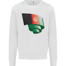 Curled Afghanistan Flag Afghan Day Football Kids Sweatshirt Jumper White