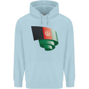 Curled Afghanistan Flag Afghan Day Football Mens 80% Cotton Hoodie Light Blue