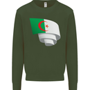 Curled Algeria Flag Algerian Day Football Mens Sweatshirt Jumper Forest Green