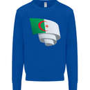 Curled Algeria Flag Algerian Day Football Mens Sweatshirt Jumper Royal Blue