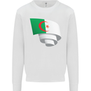 Curled Algeria Flag Algerian Day Football Mens Sweatshirt Jumper White