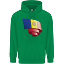 Curled Andorra Flag Andorran Day Football Childrens Kids Hoodie Irish Green