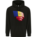 Curled Andorra Flag Andorran Day Football Mens 80% Cotton Hoodie Black