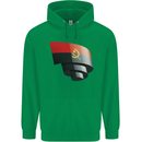 Curled Angola Flag Angolan Day Football Childrens Kids Hoodie Irish Green