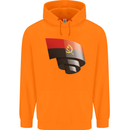 Curled Angola Flag Angolan Day Football Childrens Kids Hoodie Orange
