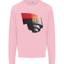 Curled Angola Flag Angolan Day Football Kids Sweatshirt Jumper Light Pink