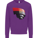 Curled Angola Flag Angolan Day Football Kids Sweatshirt Jumper Purple